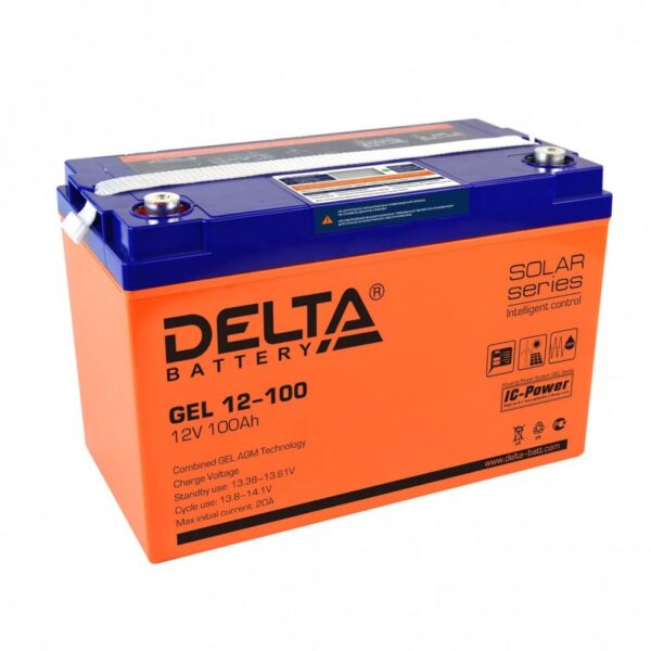 12 100 600x600 - Аккумулятор Delta GEL 12-100 12В 100Ач 333x173x222 мм Прямая (+-)