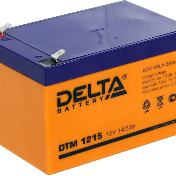 Аккумулятор Delta DTM 1215 12В 14,5Ач 151x98x101 мм Прямая (+-)
