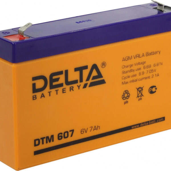 Аккумулятор Delta DTM 607 6В 7Ач 151x34x100 мм Прямая (+-)