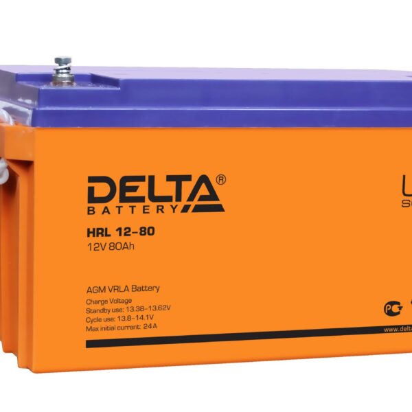 Аккумулятор Delta HRL 12-80 12В 80Ач 350x167x179 мм Прямая (+-)