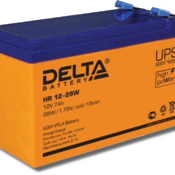 Аккумулятор Delta HR 12-28 W 12В 7Ач 151x65x100 мм Прямая (+-)