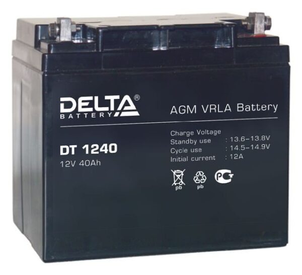 4211.970 600x546 - Аккумулятор Delta DT 1240 12В 40Ач 198x166x170 мм Обратная (-+)