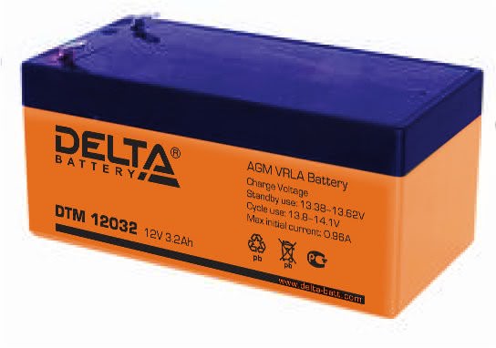 4807.970 - Аккумулятор Delta DTM 12032 12В 3,2Ач 134x67x67 мм Обратная (-+)