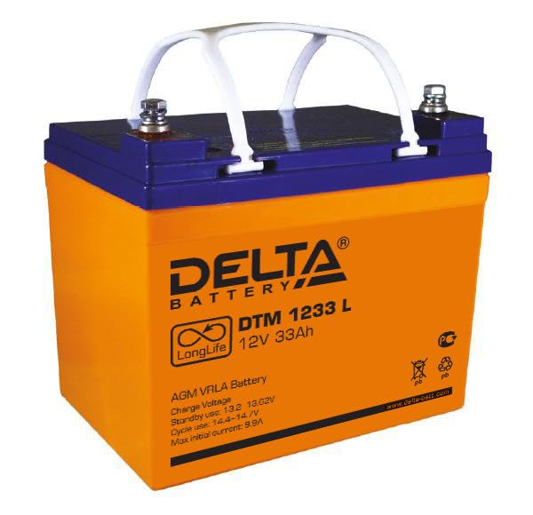 4827.970 - Аккумулятор Delta DTM 1233 L 12В 33Ач 195x130x168 мм Прямая (+-)