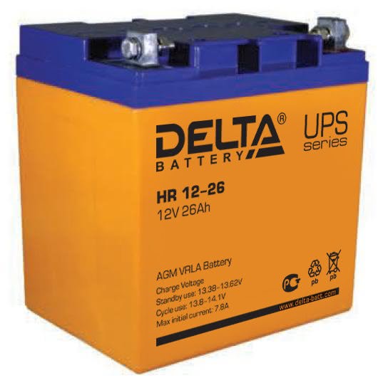4895.970 - Аккумулятор Delta HR 12-26 12В 26Ач 165x125x175 мм Обратная (-+)
