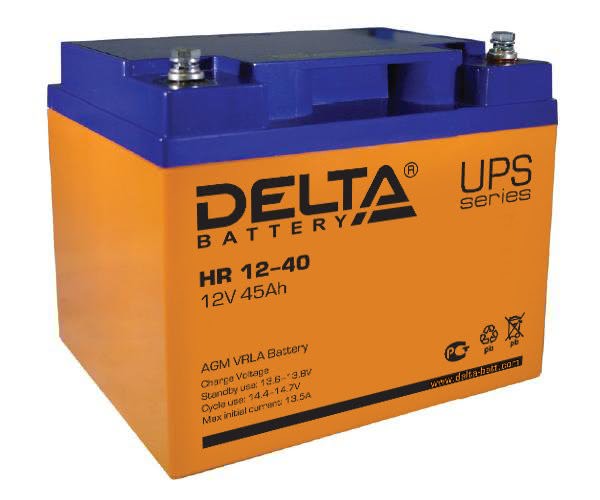 4898.970 - Аккумулятор Delta HR 12-40 12В 45Ач 198x166x170 мм Обратная (-+)