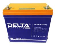 6234.200 - Аккумулятор Delta GX 12-55 12В 55Ач 239x132x235 мм Прямая (+-)