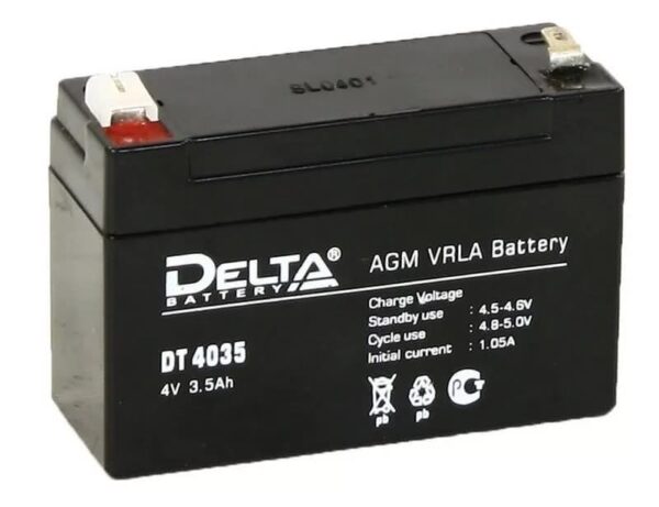 6736.970 600x461 - Аккумулятор Delta DT 4035 4В 3,5Ач 90x34x66 мм Прямая (+-)