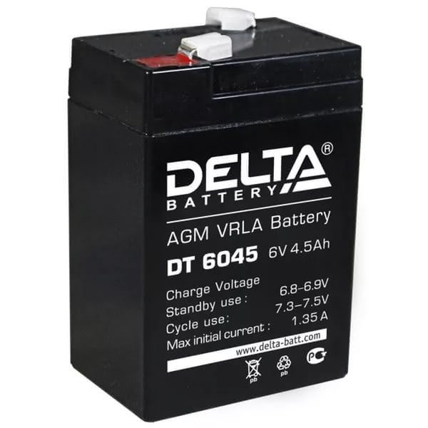 6741.970 - Аккумулятор Delta DT 6045 6В 4,5Ач 70x47x107 мм Прямая (+-)