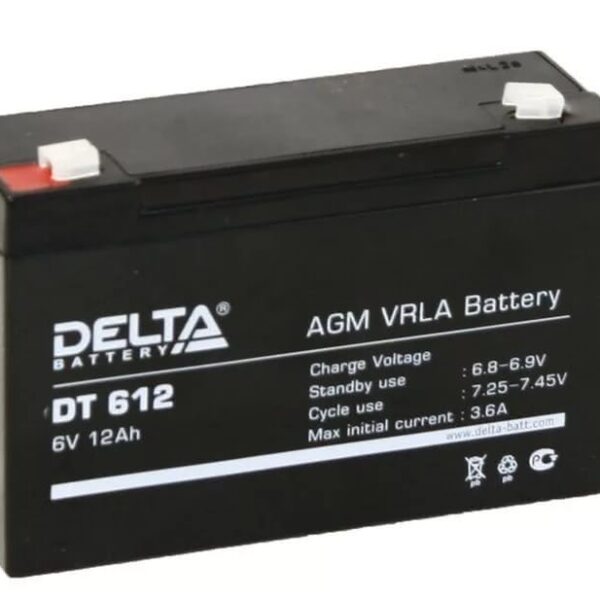 Аккумулятор Delta DT 612 6В 12Ач 151x50x100 мм Прямая (+-)