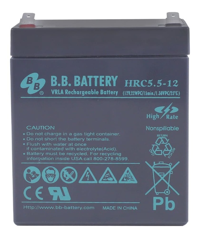 B.B 5.5 12 646x768 - Аккумулятор B.B.Battery HRC 5,5-12 12В 5,5Ач 90x70x102 мм Прямая (+-)