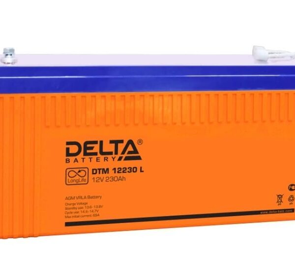 Аккумулятор Delta DTM 12230 L 12В 230Ач 520x269x208 мм Обратная (-+)