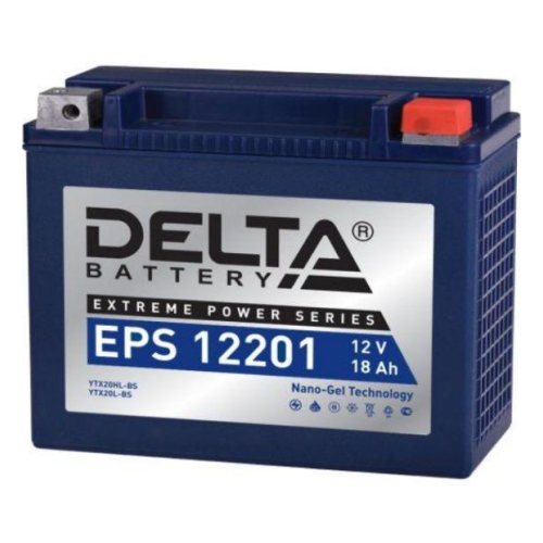 Delta EPS 12201 YTX20L BS  - Аккумулятор Delta EPS 12201 12В 18Ач 310CCA 176x87x154 мм Обратная (-+) (YTX20HL-BS, YTX20L-BS)