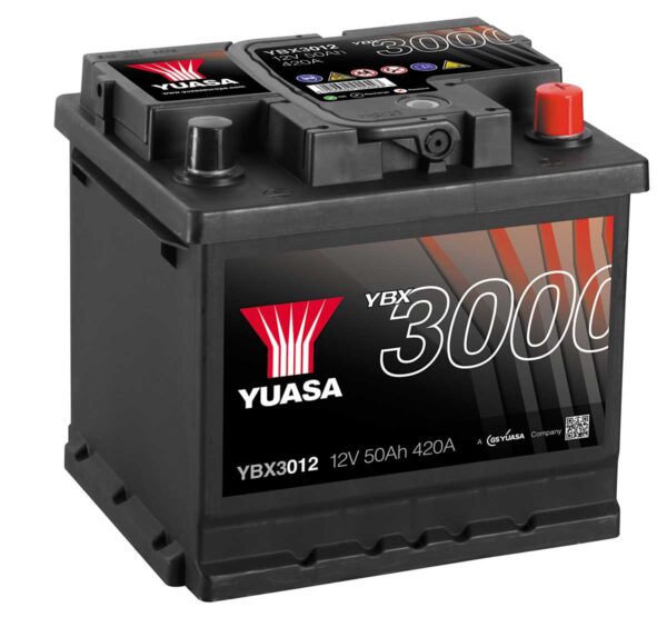 YBX3012 Yuasa Car Battery 600x555 - Аккумулятор Yuasa SMF YBX3012 12В 50Ач 420CCA 207x175x190 мм Обратная (-+)