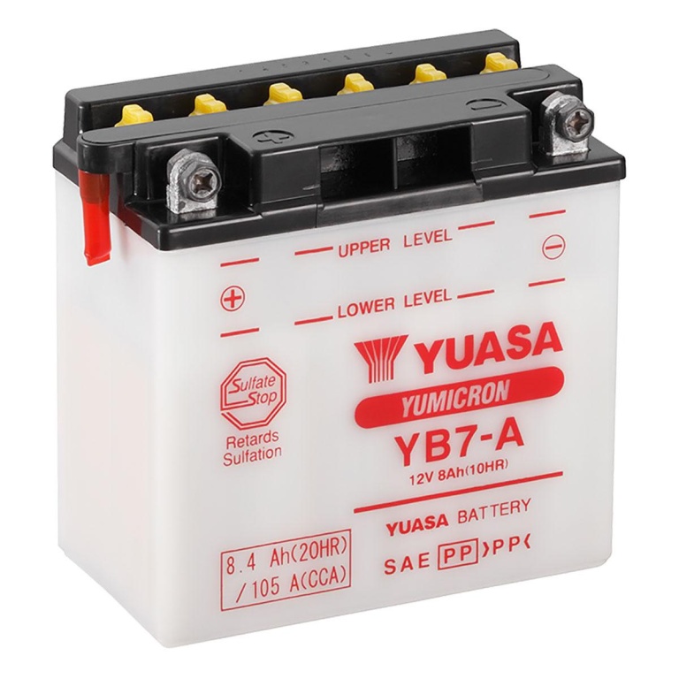Yuasa YB7 A Motorbike Battery 768x768 - Аккумулятор Yuasa YB7-A 12В 8,4Ач 105CCA 135x75x133 мм Прямая (+-)