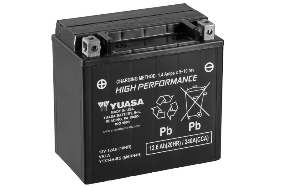 Аккумулятор Yuasa YTX14H-BS 12В 12Ач 240CCA 150x87x145 мм Прямая (+-)