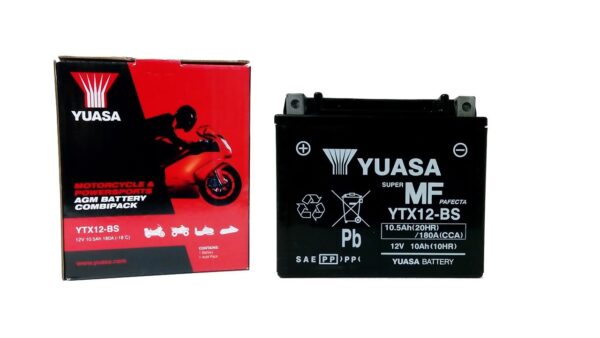 akumulator yuasa motocyk 1647 600x338 - Аккумулятор Yuasa YTX12-BS 12В 10Ач 180CCA 150x87x130 мм Прямая (+-)