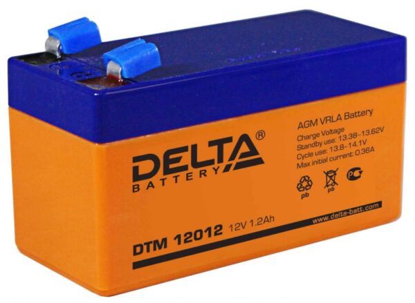 batareya delta dtm 12012 12v 1 2ah 1 600x439 - Аккумулятор Delta DTM 12012 12В 1,2Ач 97x43x58 мм Обратная (-+)
