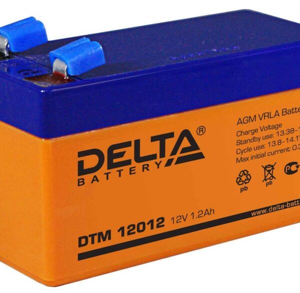 Аккумулятор Delta DTM 12012 12В 1,2Ач 97x43x58 мм Обратная (-+)