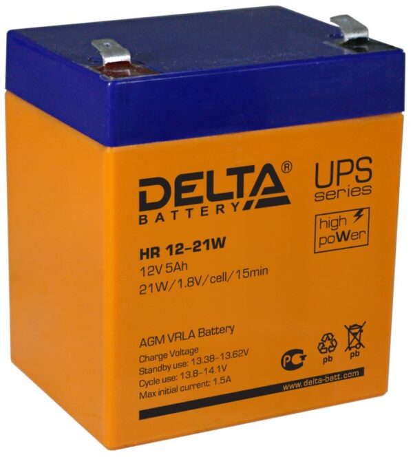 batareya delta hr 12 21w 12v 5ah 1 600x664 - Аккумулятор Delta HR 12-21 W 12В 5Ач 90x70x107 мм Прямая (+-)
