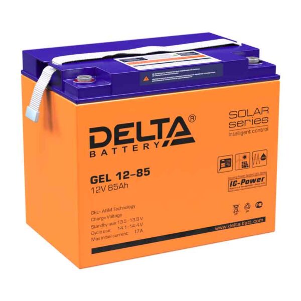 delta GEL 12 85 600x600 - Аккумулятор Delta GEL 12-85 12В 85Ач 260x168x219 мм Прямая (+-)