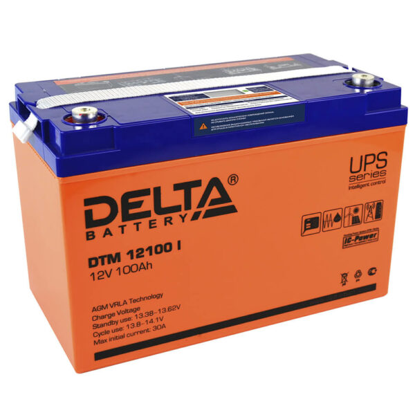 Аккумулятор Delta DTM 12100 I 12В 100Ач 333x173x216 мм Прямая (+-)