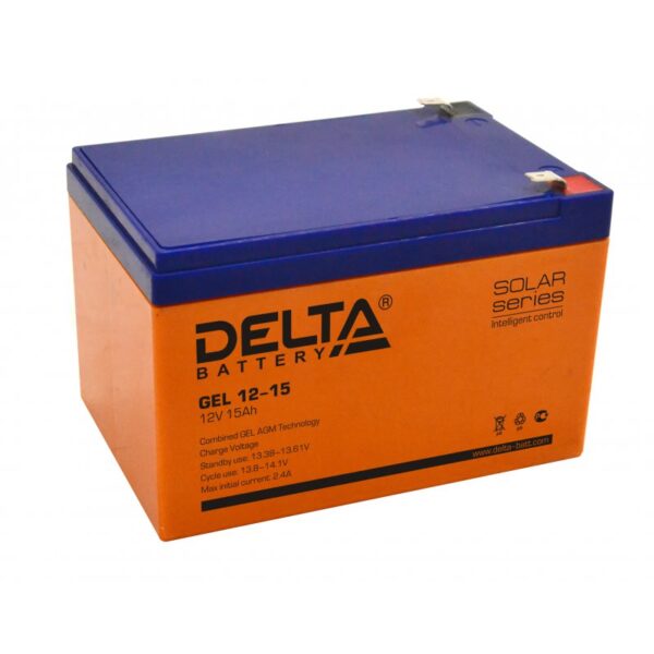 delta gel 12 15 600x600 - Аккумулятор Delta GEL 12-15 12В 15Ач 151x98x96 мм Прямая (+-)