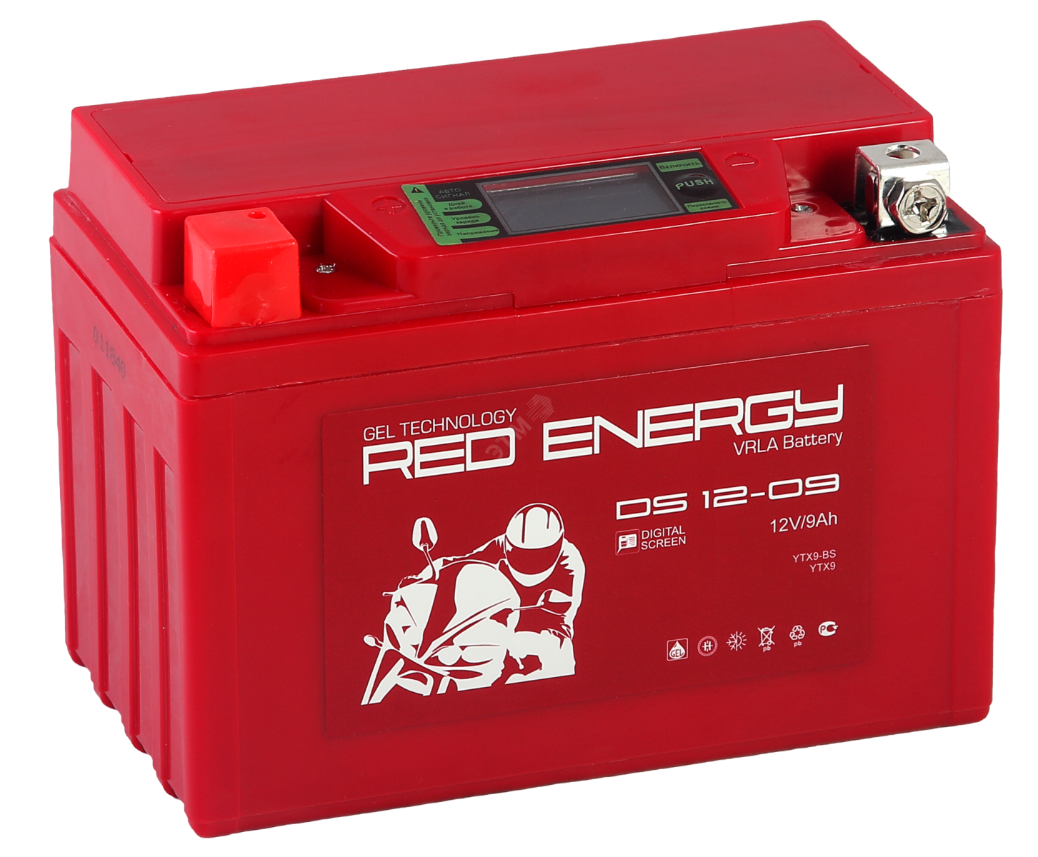 Аккумулятор Red Energy DS 1209 12В 9Ач 140CCA 150x86x108 мм Прямая (+-) -  Battery Service Обслуживание аккумуляторов