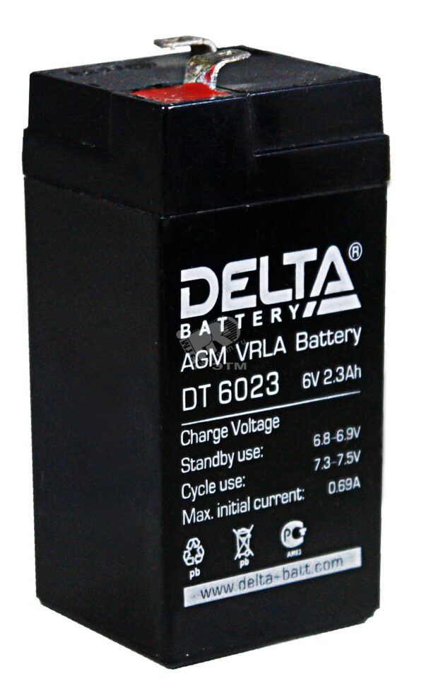 dt 6023 600x970 - Аккумулятор Delta DT 6023 (75) 6В 2,3Ач 43x37x75 мм