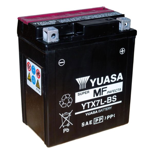 maintenance free battery ytx7l bs YUAM327BS 600x600 - Аккумулятор Yuasa YTX7L-BS 12В 6Ач 100CCA 114x71x131 мм Обратная (-+)
