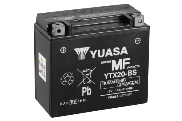 yuasa ytx20 bs 3119 p 600x400 - Аккумулятор Yuasa YTX20-BS 12В 18Ач 270CCA 175x87x155 мм Прямая (+-)