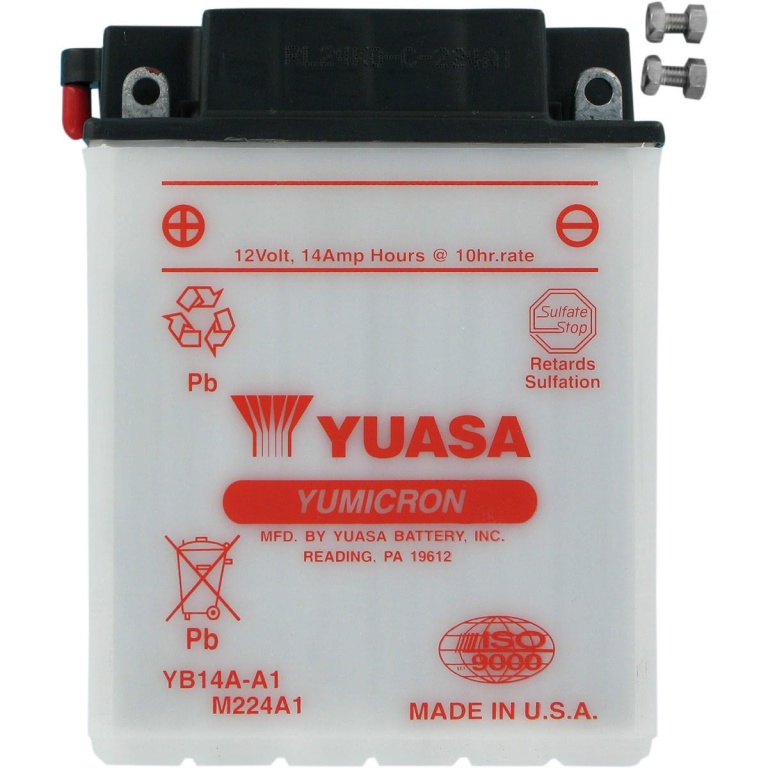 yumicron battery yb14a a1 YUAM224A1 768x768 - Аккумулятор Yuasa YB14A-A1 12В 14Ач 175CCA 134x89x176 мм Прямая (+-)