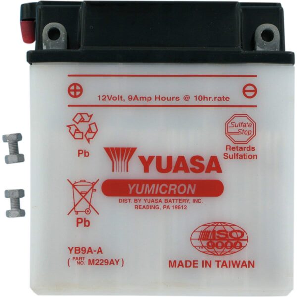 yumicron battery yb9a a YUAM229AY 600x600 - Аккумулятор Yuasa YB9A-A 12В 9Ач 115CCA 135x75x155 мм Прямая (+-)