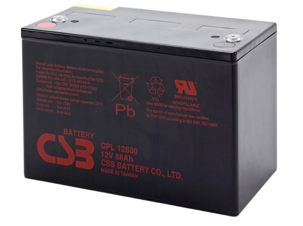 CSB GPL 12880 600x448 - Аккумулятор CSB-GPL-12880 12В 88Ач 309x169x214 мм Прямая (+-)