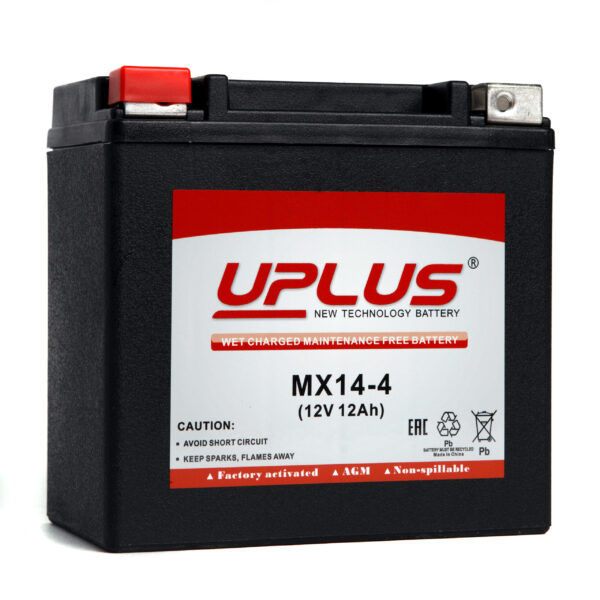 akkumulator moto uplus MX14 4 scaled 600x600 - Аккумулятор UPLUS LEOCH MX14-4 (EPS 1214 YTX14) 12В 12Ач 230CCA 150x87x145 мм Прямая (+-)