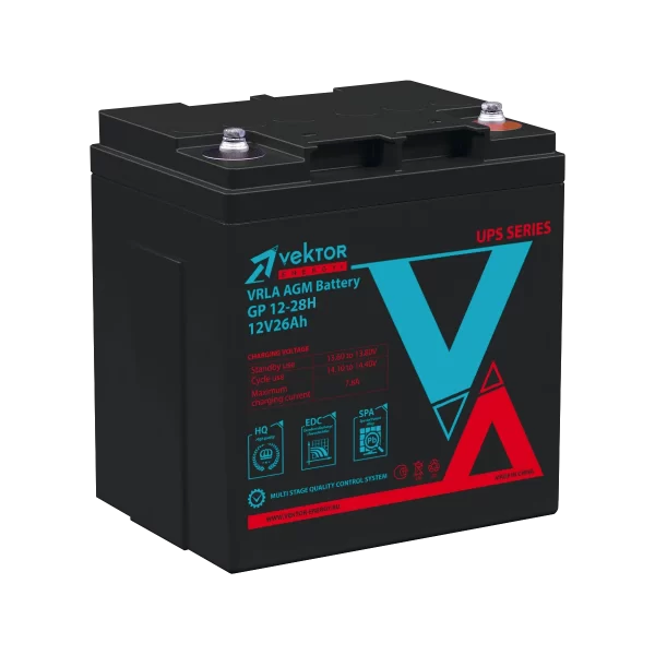 Аккумулятор VEKTOR ENERGY GP 12-28H 12В 28Ач 174x125x165 мм