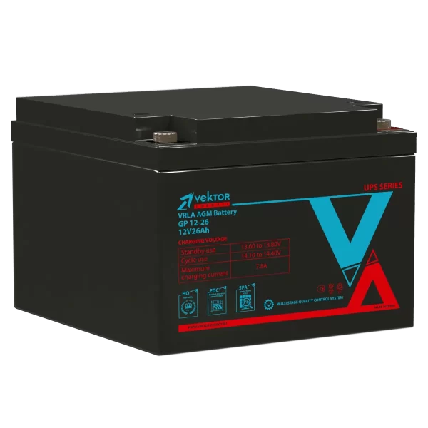 Аккумулятор VEKTOR ENERGY GP 12-26 12В 26Ач 175x166x125 мм