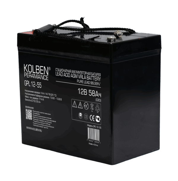 Аккумулятор KOLBEN PER4MANCE GPL 12-55  12В 55Ач 229x138x210 мм